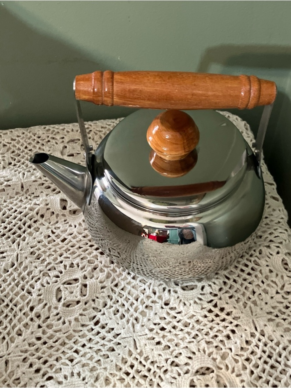 Stainless Steel 2 LT/8Cups Cook Time Teapot Kettle VTG Korea